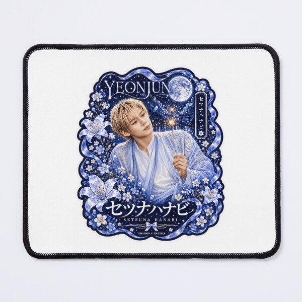 Item preview, Yeonjun TXT Setsuna Hanabi fireworks under full moon night sky designed and sold by Valeree Store.
