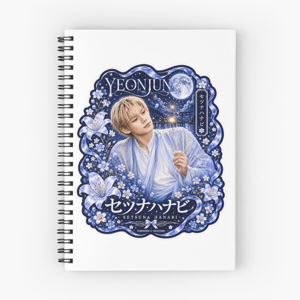 Item preview, Yeonjun TXT Setsuna Hanabi fireworks under full moon night sky designed and sold by Valeree Store.