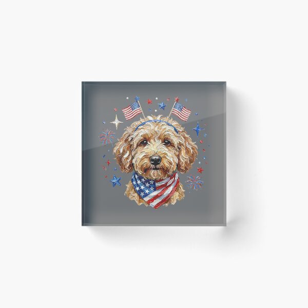 Item preview, Cute Golden Doodle Patriotic Dog 4th of July Funny Dog Lover designed and sold by KristineLi.