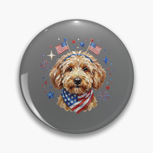 Item preview, Cute Golden Doodle Patriotic Dog 4th of July Funny Dog Lover designed and sold by KristineLi.