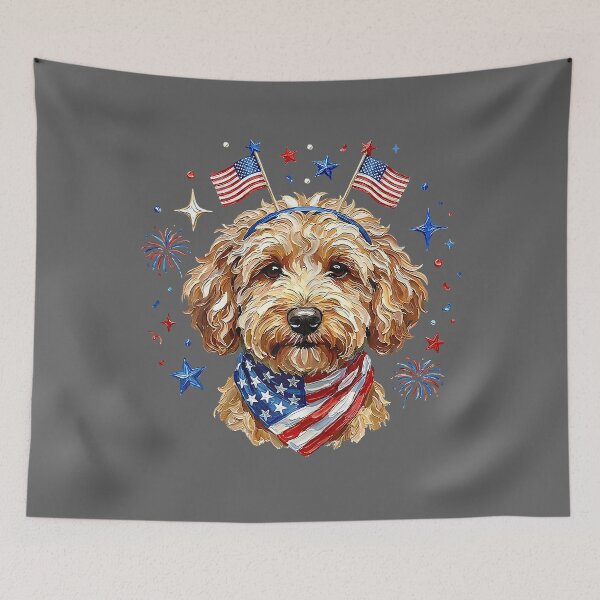 Item preview, Cute Golden Doodle Patriotic Dog 4th of July Funny Dog Lover designed and sold by KristineLi.