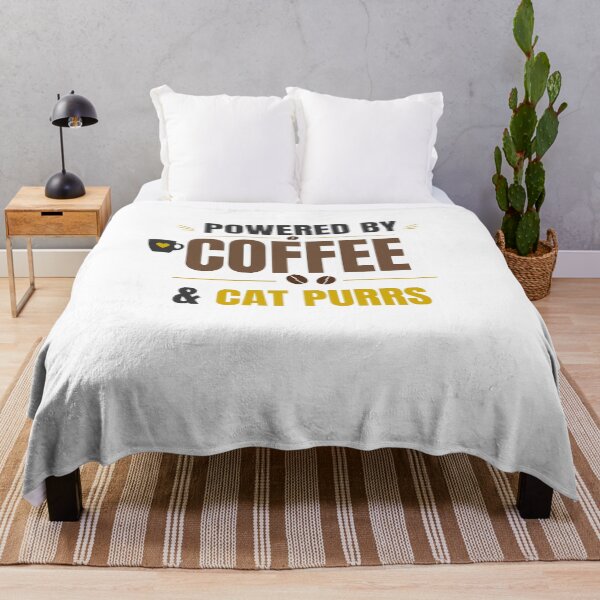 Item preview, Powered by Coffee & Cat Purrs | Funny Cat Lover Typography Design designed and sold by HeartAndArtShop.
