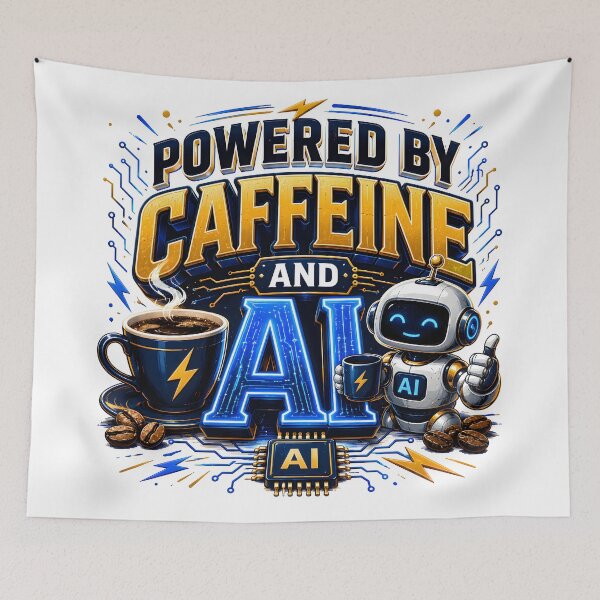 Item preview, caffeine culture, brewing joy, coffee, caffeine & AI designed and sold by TrueArtVibes.