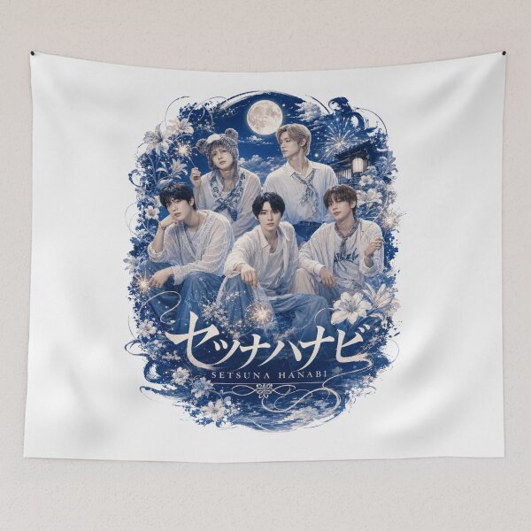 Item preview, TXT OT5 Setsuna Hanabi fireworks and full moon aesthetic design designed and sold by Valeree Store.