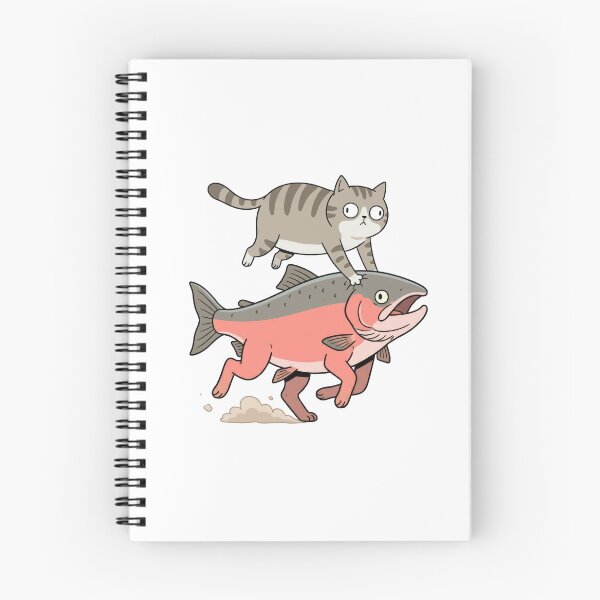 Item preview, Weird Funny Cat riding panic Salmon  designed and sold by Woketoon.