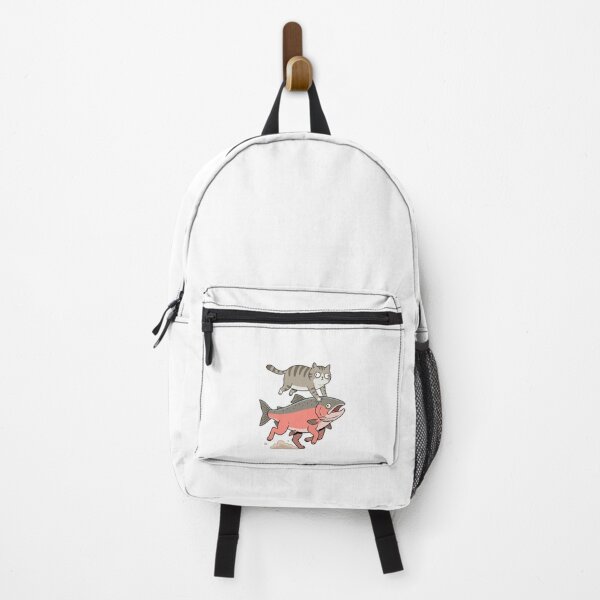 Item preview, Weird Funny Cat riding panic Salmon designed and sold by Woketoon.