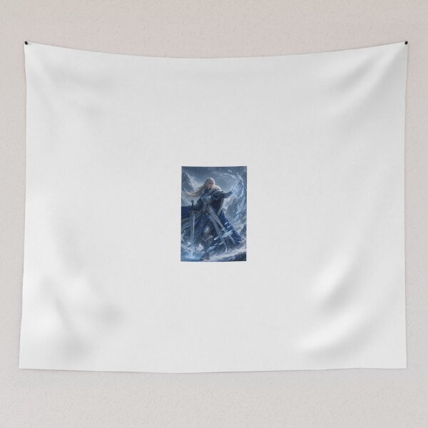 Item preview, Elf Warrior in Blue Frost Armor Amid Snow designed and sold by CathryneDelamort.