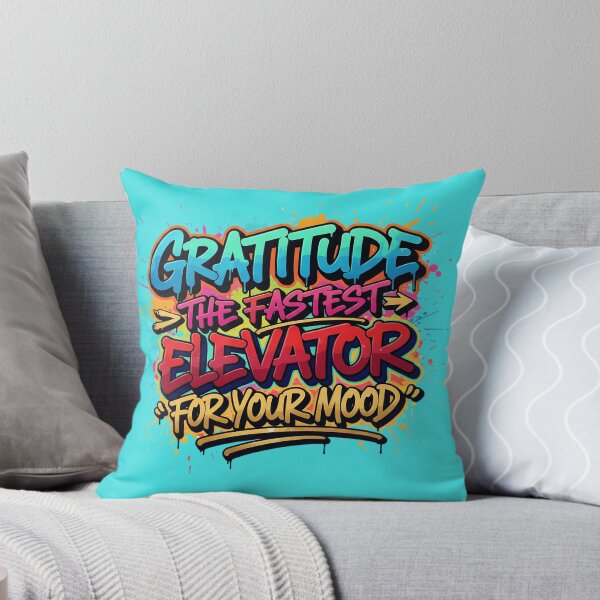 Item preview, Gratitude The Fastest Elevator For Your Mood Graffiti Typography designed and sold by Exquisite Design Studio „Paculówka”.