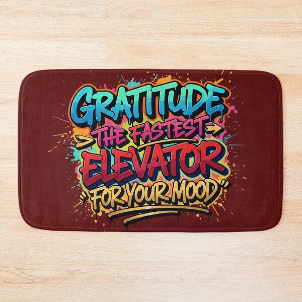 Item preview, Gratitude The Fastest Elevator For Your Mood Graffiti Typography designed and sold by Exquisite Design Studio „Paculówka”.
