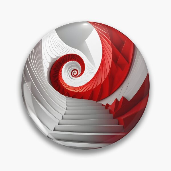Item preview, Spiral Red and White Staircase designed and sold by Vicky Brago-Mitchell®.
