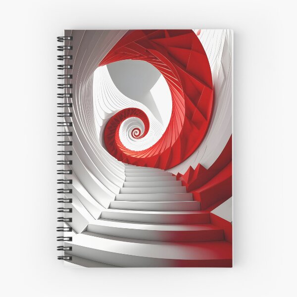 Item preview, Spiral Red and White Staircase designed and sold by Vicky Brago-Mitchell®.