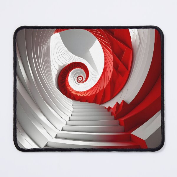 Item preview, Spiral Red and White Staircase designed and sold by Vicky Brago-Mitchell®.