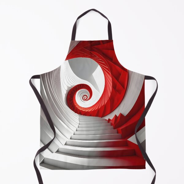 Item preview, Spiral Red and White Staircase designed and sold by Vicky Brago-Mitchell®.