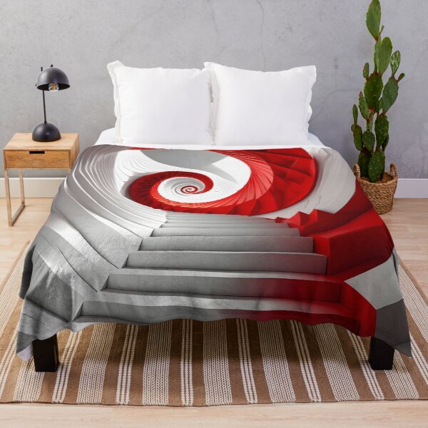 Item preview, Spiral Red and White Staircase designed and sold by Vicky Brago-Mitchell®.