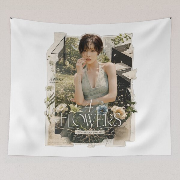 Item preview, MAMAMOO Hwasa 4 Flowers vintage botanical collage aesthetic designed and sold by Valereekmerch.