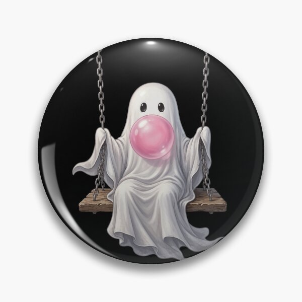 Item preview, Cute Spooky Ghost on a Swing Blowing Bubble Gum Aesthetic designed and sold by haitrieuic96.