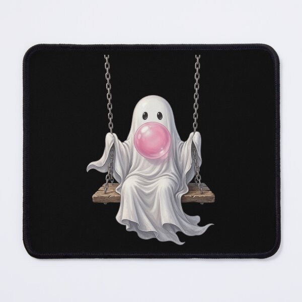 Item preview, Cute Spooky Ghost on a Swing Blowing Bubble Gum Aesthetic designed and sold by haitrieuic96.