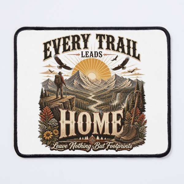 Item preview, Every Trail Leads Home – Vintage Hiking Adventure designed and sold by Cavalier-org.