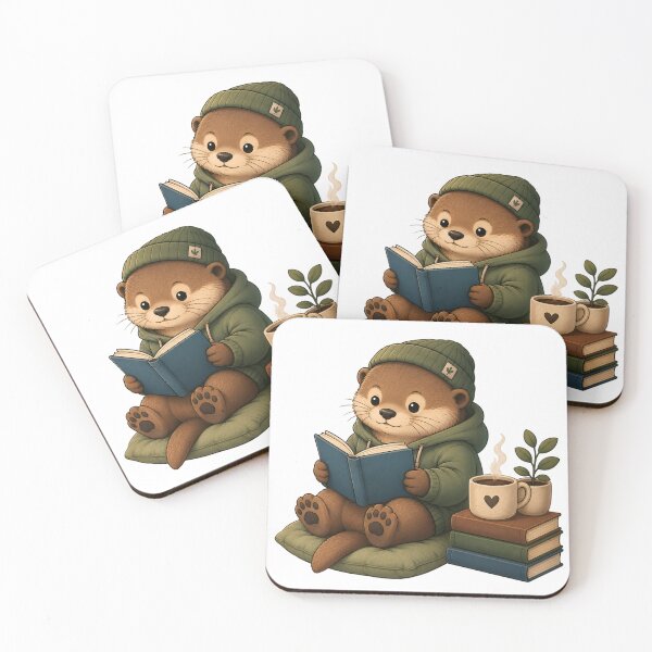 Item preview, Cute Reading Otter Cozy Book Lover designed and sold by NakottaFashion.