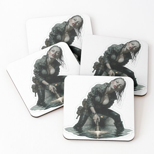 Item preview, Woman explorer in wet tactical gear as PNG element designed and sold by Creative88Art.