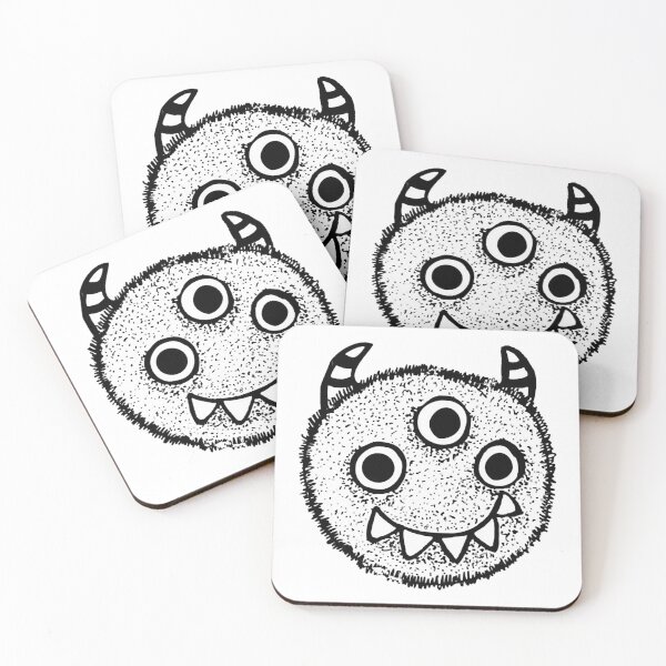 Item preview, Cute Fluffy Monster Black And White Three Eyed Illustration designed and sold by NAPOLS.