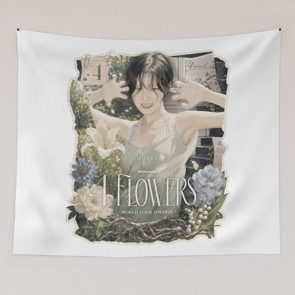 Item preview, MAMAMOO Hwasa 4 Flowers tour poster with botanical frame designed and sold by Valereekmerch.