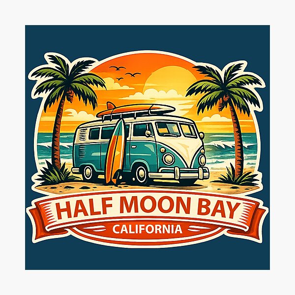 Item preview, Half Moon Bay California Surf Van designed and sold by getpressedshirt.
