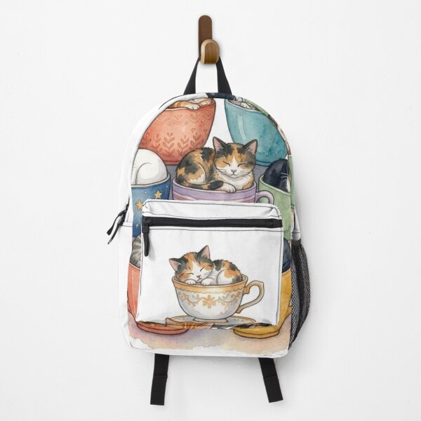 Item preview, Cozy Watercolor Kitten Teacup Stack Pyramid designed and sold by DreamyBrushArt.