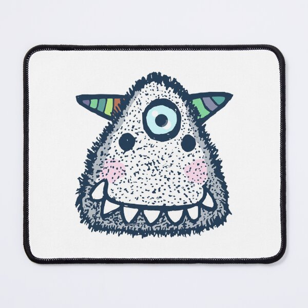 Item preview, Cute Fluffy Monster Teal Blue Striped Alien Illustration designed and sold by NAPOLS.