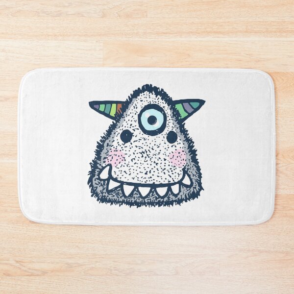 Item preview, Cute Fluffy Monster Teal Blue Striped Alien Illustration designed and sold by NAPOLS.