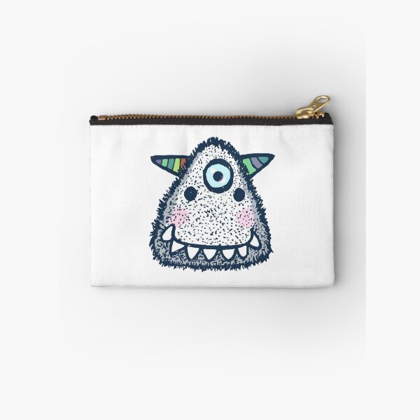 Item preview, Cute Fluffy Monster Teal Blue Striped Alien Illustration designed and sold by NAPOLS.