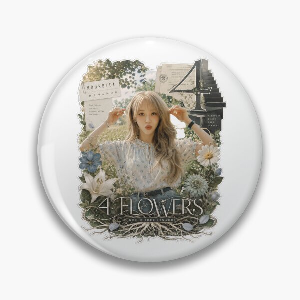 Item preview, MAMAMOO Moonbyul 4 Flowers vintage botanical collage art designed and sold by Valereekmerch.