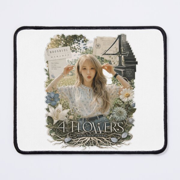 Item preview, MAMAMOO Moonbyul 4 Flowers vintage botanical collage art designed and sold by Valereekmerch.