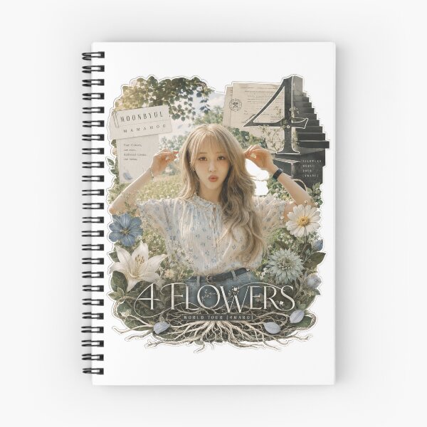 Item preview, MAMAMOO Moonbyul 4 Flowers vintage botanical collage art designed and sold by Valereekmerch.