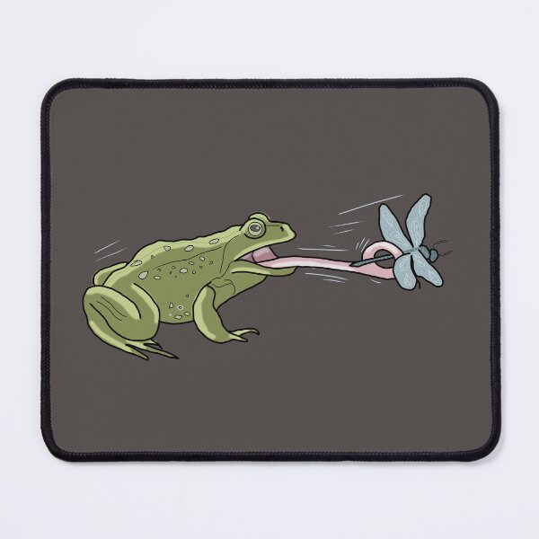 Item preview, Frog catching dragonfly cottagecore illustration designed and sold by LeshanArt.