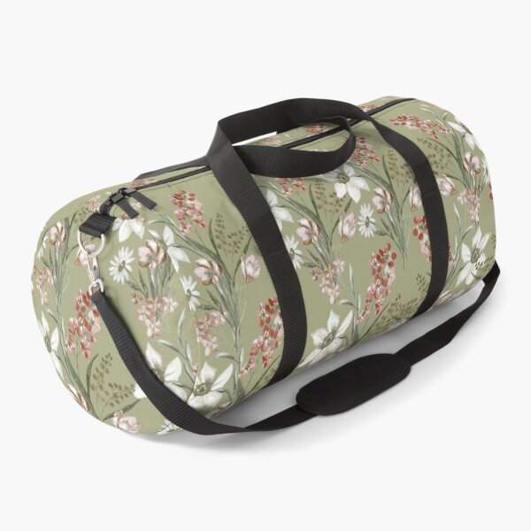 Item preview, Sage Green Vintage Botanical Lily and Blush Tulip Pattern designed and sold by Jyoti-Quotes.