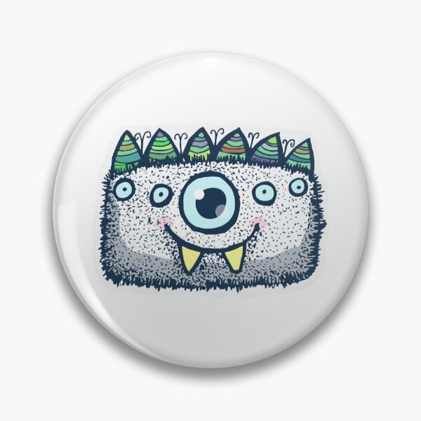 Item preview, Fluffy Monster Cute Blue Striped Tooth Grin Cartoon designed and sold by NAPOLS.
