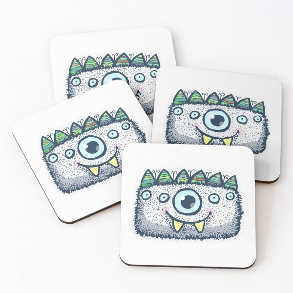 Item preview, Fluffy Monster Cute Blue Striped Tooth Grin Cartoon designed and sold by NAPOLS.