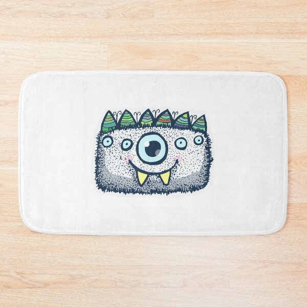 Item preview, Fluffy Monster Cute Blue Striped Tooth Grin Cartoon designed and sold by NAPOLS.
