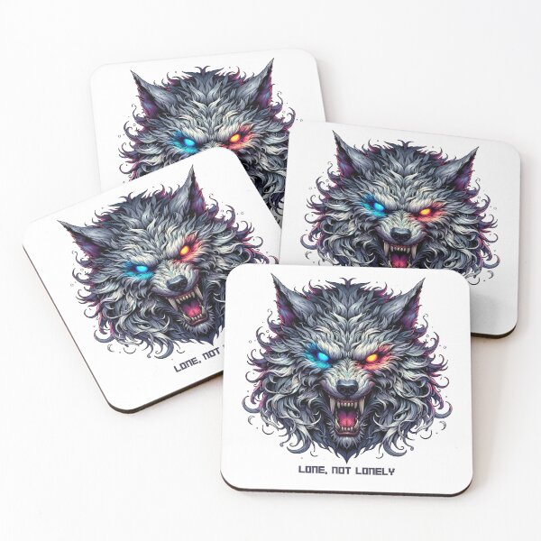 Item preview, Fierce Neon Wolf Art | Alpha Wolf Typography designed and sold by Tanayagya.