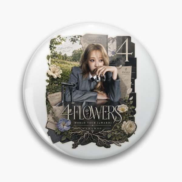 Item preview, MAMAMOO Moonbyul 4 Flowers aesthetic collage sticker designed and sold by Valereekmerch.