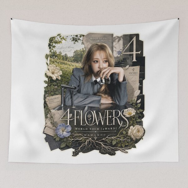 Item preview, MAMAMOO Moonbyul 4 Flowers aesthetic collage sticker designed and sold by Valereekmerch.
