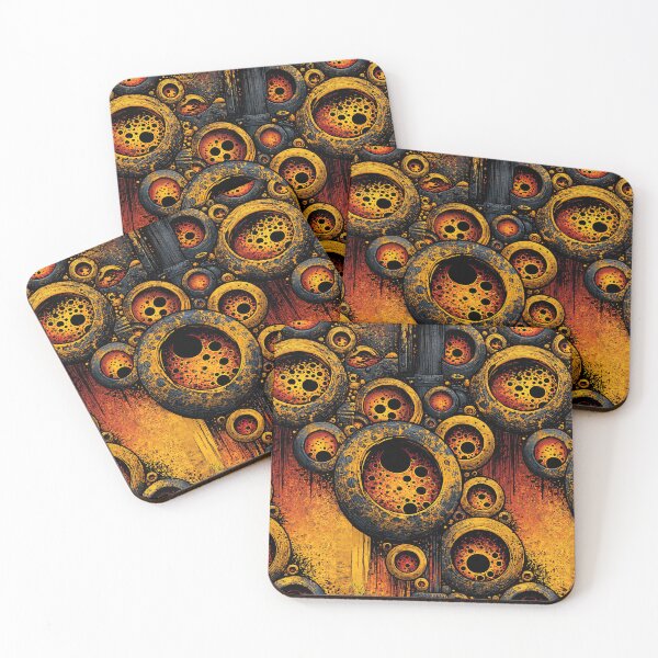 Item preview, Yellow Crustacean Organic Cell Pattern Art designed and sold by Piotrek0001.