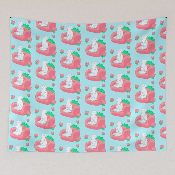 Item preview, Cat Dreams of Strawberries designed and sold by ellieoxenfree.