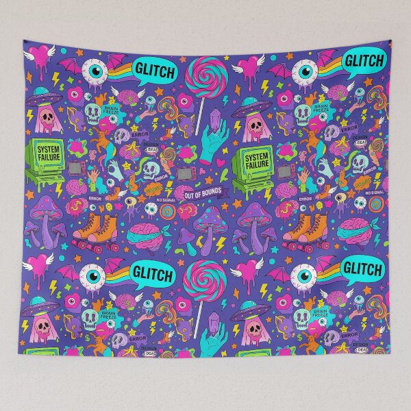Item preview, Psychedelic Skull & Burst Doodles designed and sold by BASED Originals.
