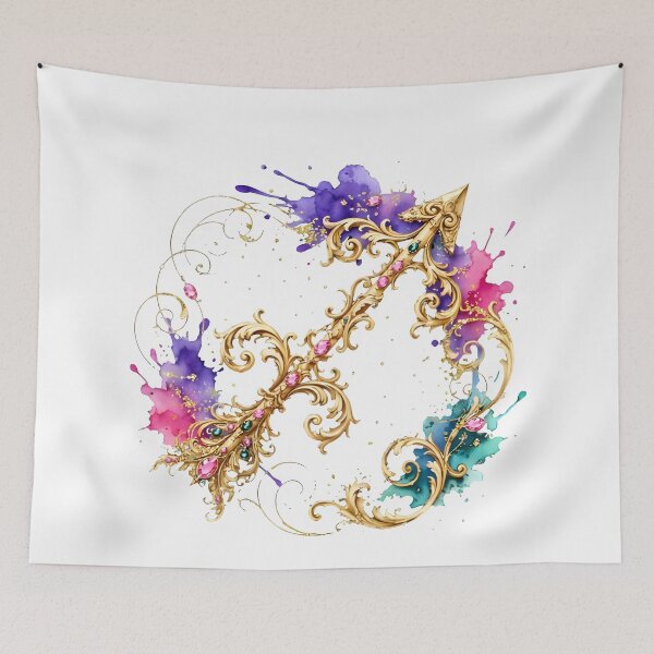 Item preview, Sagittarius Gold Watercolor Zodiac Symbol designed and sold by Zodiac Celestial Art.