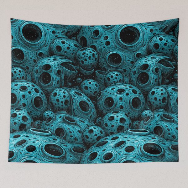 Item preview, Electric Blue Porous Organic Cell Abstract designed and sold by Piotrek0001.