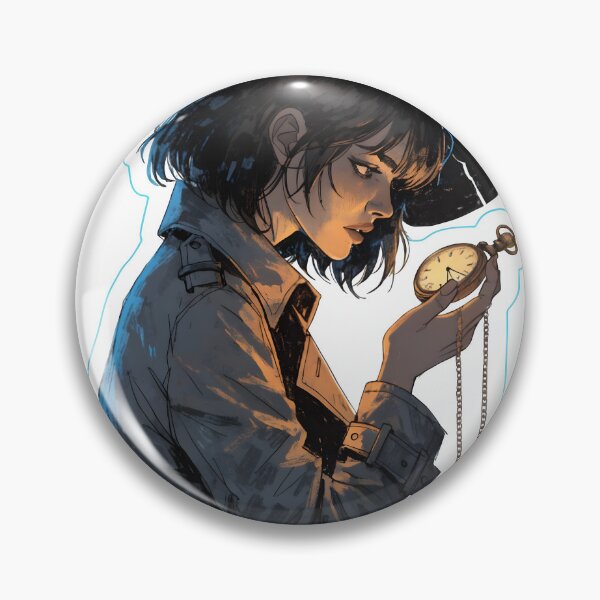 Item preview, Woman in trenchcoat observing as transparent object designed and sold by Creative88Art.