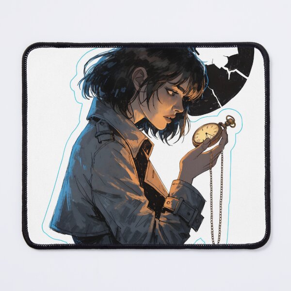 Item preview, Woman in trenchcoat observing as transparent object designed and sold by Creative88Art.