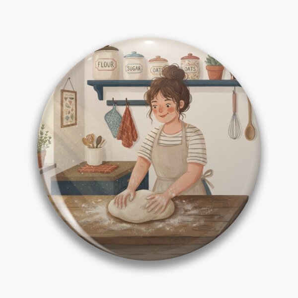 Item preview, The Artisan Baker, Cozy Kitchen Slow Living Illustration designed and sold by BlareBlare.